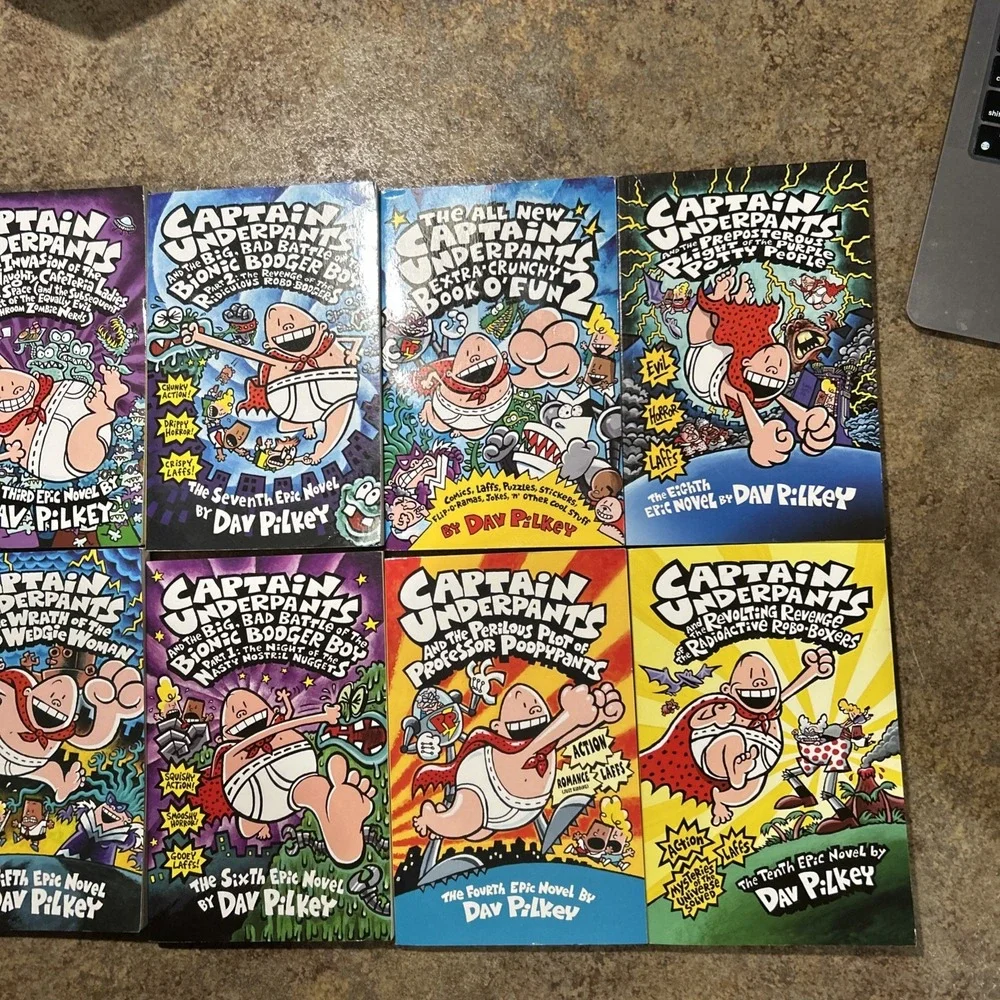 Complete Lot Series Set of 12 Captain Underpants books plus extra by Dav Pilkey